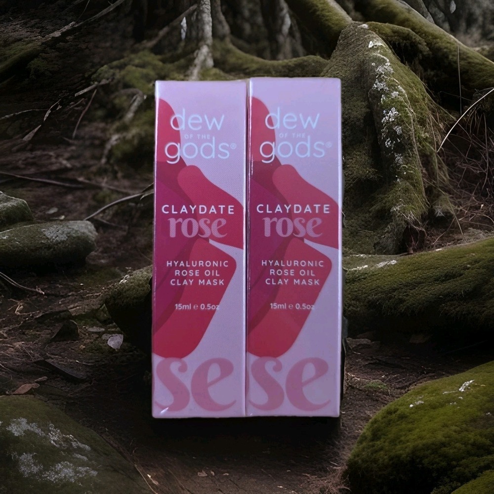 Set Of 2 Dew of the God's Claydate Rose - Hyaluronic Rose Oil Clay Mask -‎ 15 ml